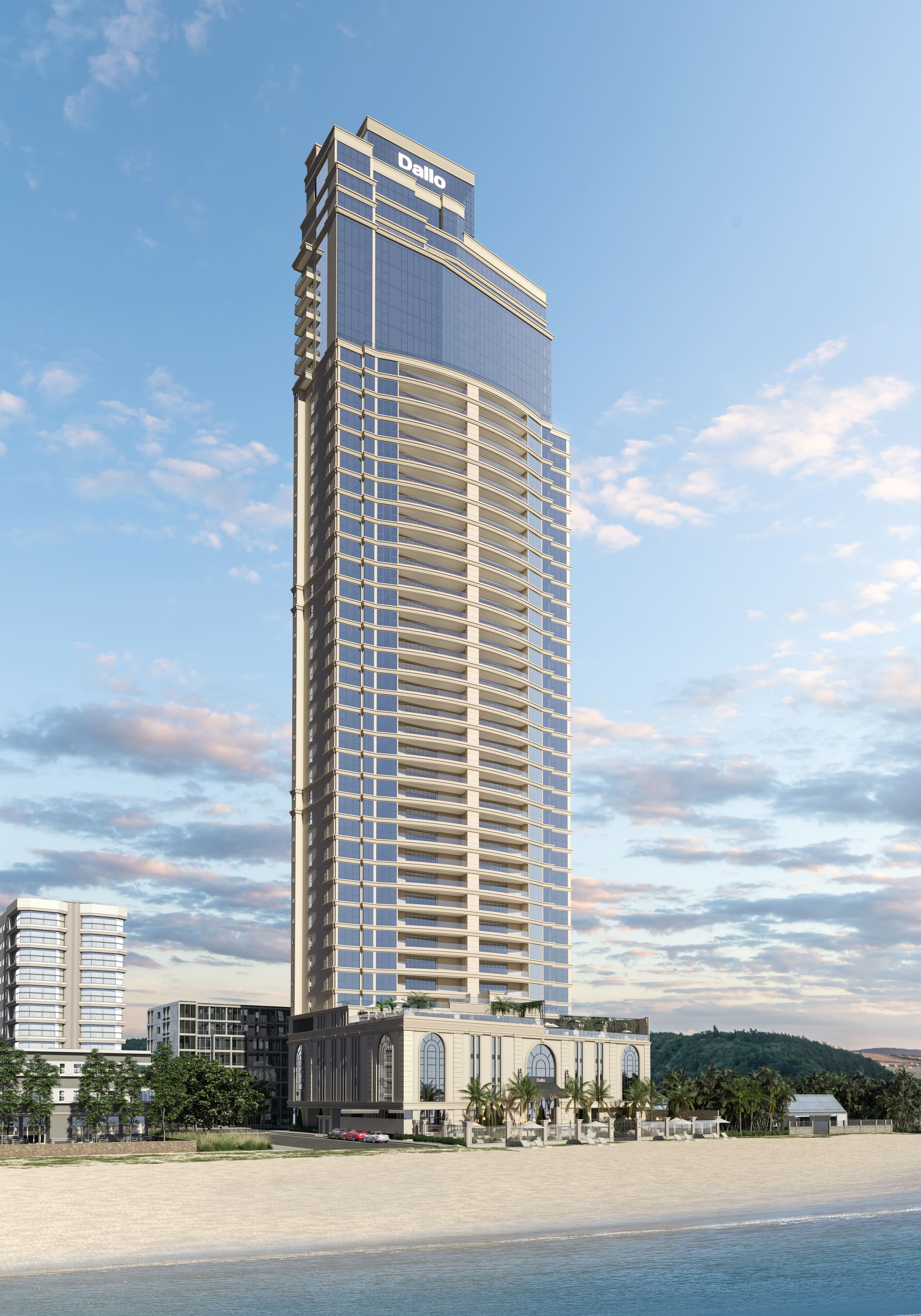 Fachada vertical da torre Celine, com seus mais de 44 pavimentos